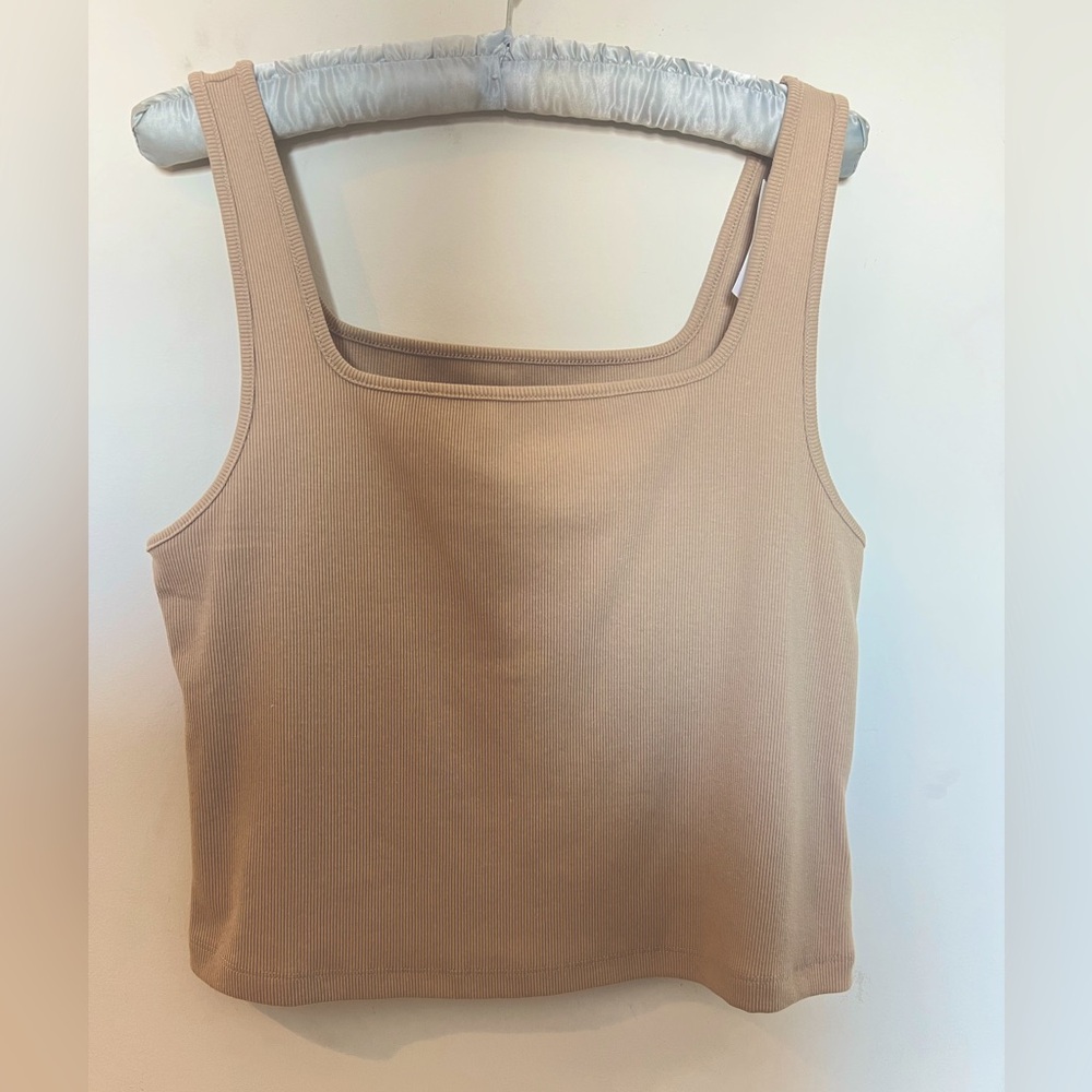 Women’s Tan Old Navy Crop Ribbed Tank Top